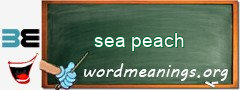 WordMeaning blackboard for sea peach
